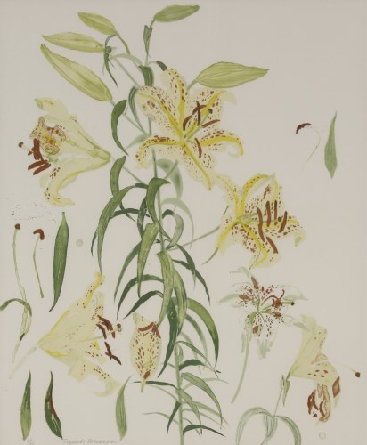 Lot 52 - Dame Elizabeth Blackadder RA RSA RSW (b.1931)
'AURATUM LILLIES'
Lithograph printed in colours