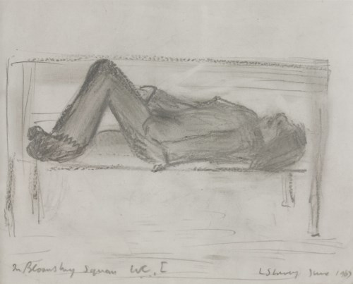 Lot 93 - Laurence Stephen Lowry RA (1887-1976)
'FIGURE ON A BENCH II'
Signed