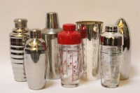 Lot 1443 - Six vintage cocktail shakers