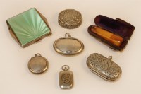 Lot 1044 - An Art Deco silver and enamelled compact