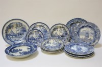 Lot 1405 - Spode 'Tiber' pattern blue and white printed plates