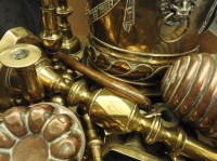 Lot 1362 - A collection of brass candlesticks