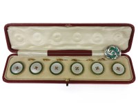 Lot 1055 - A silver Liberty of London Cymric green and blue enamel button