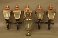 Lot 1517 - A set of five copper lanterns