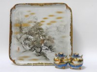 Lot 1151 - A late 19th/ early 20th century Satsuma tray