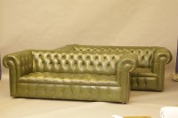 Lot 547 - a pair of 20th century leather button back Chesterfield settees