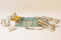 Lot 92 - A collection of Continental silver and silver plated flatware