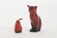 Lot 142 - A Royal Doulton flambe cat