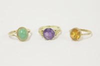 Lot 23 - A 9ct gold single stone amethyst ring