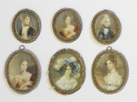 Lot 145 - Six various portrait miniatures