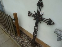 Lot 480A - A black cast iron crucifix