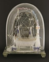 Lot 204 - A Victorian 'Nailsea' glass sailing ship