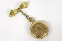 Lot 1001 - A Continental gold Hunter fob watch