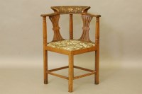Lot 608 - A Victorian oak corner chair