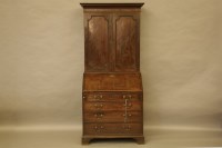 Lot 489 - A George III mahogany bureau bookcase