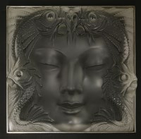 Lot 329 - A Lalique glass plaque 'Mask de Femme'