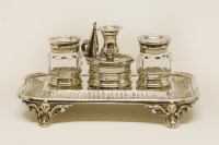 Lot 128 - A Victorian silver inkstand