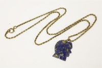 Lot 1 - A lapis lazuli carved elephant