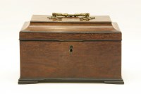 Lot 216 - A George III mahogany and ebony tea caddy
