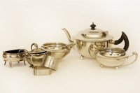 Lot 91 - A silver three piece teaset