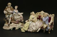 Lot 171 - A Volkstedt group of a couple playing music