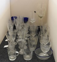 Lot 1387 - A collection of 19th century and later etched glassware