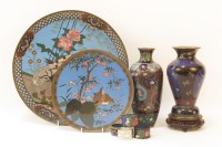 Lot 246 - A cloisonne enamel plaque