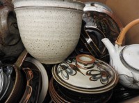 Lot 1375 - A quantity of studio pottery dinner wares