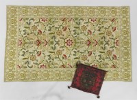 Lot 243 - A machine woven crewel work style needlework panel