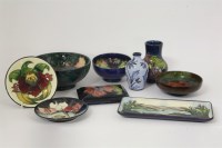 Lot 1190 - Nine pieces of Moorcroft