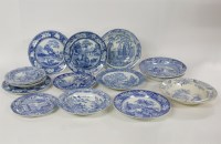 Lot 1446 - A quantity of 19th century blue and white transfer printed pottery