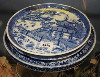 Lot 1496 - A 19th century blue and white circular cheese or cake stand