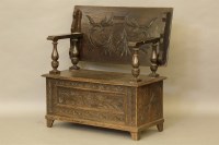 Lot 546 - An oak monk's bench
