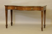 Lot 469 - An Edwardian satinwood inlaid mahogany serpentine front buffet