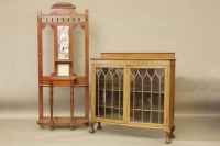 Lot 591 - A Mahogany Hat Stand and a glazed bow front display cabinet.