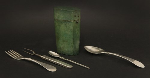 Lot 50 - A rare Continental silver campaign set