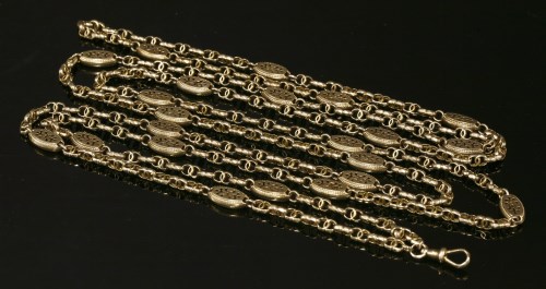Lot 51 - A late Victorian gold guard chain