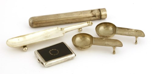 Lot 55 - A collection of silver smoking related items