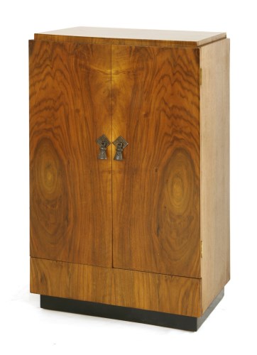 Lot 323 - An Art Deco walnut record cabinet