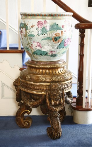 Lot 20 - A large Chinese porcelain fish bowl