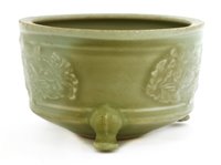 Lot 24 - A Chinese Longquan celadon censer