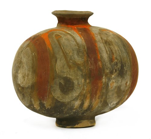 Lot 13 - A Chinese earthenware cocoon jar