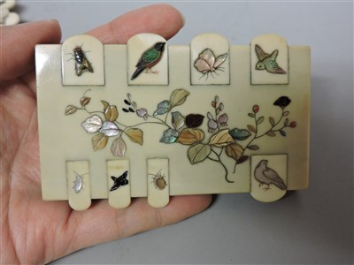 Lot 355 - Two Japanese ivory Shibayama bezique markers