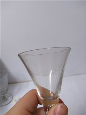 Lot 207 - An 18th century Kit Kat-type wine glass
