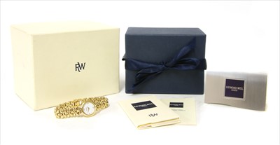 Lot 76 - A ladies' gold plated Raymond Weil quartz bracelet watch