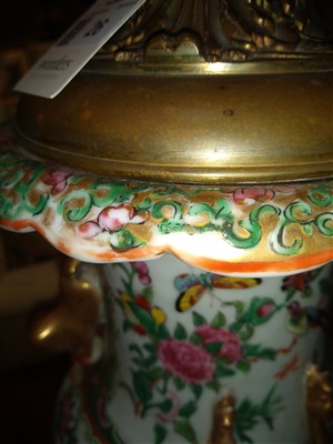 Lot 26 - A Cantonese vase table lamp