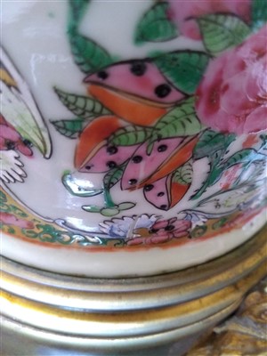 Lot 26 - A Cantonese vase table lamp