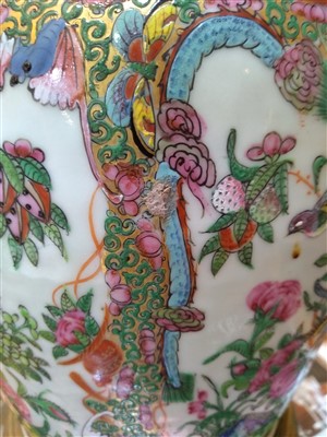 Lot 26 - A Cantonese vase table lamp