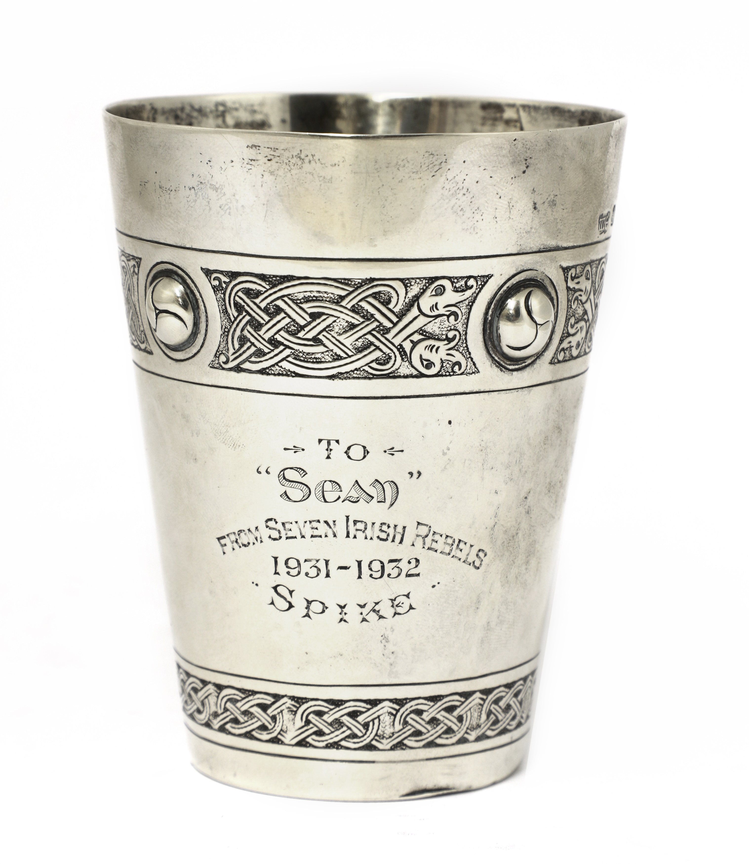 Lot 2 - Irish Republican Interest: a silver beaker,