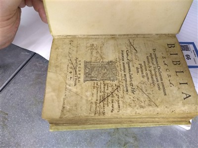 Lot 208 - BIBLE: 1542, Latin Vulgate Bible: Biblia Sacra.